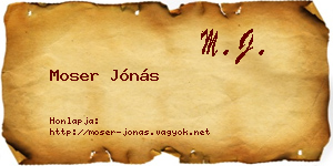 Moser Jónás névjegykártya